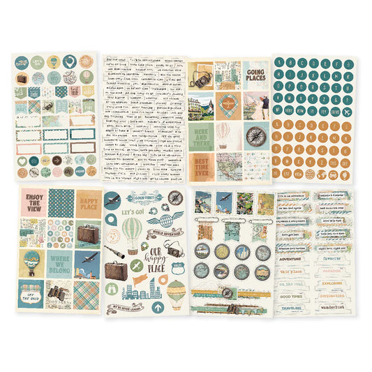 Simple Vintage Traveler -  4 x 6 Sticker Pack