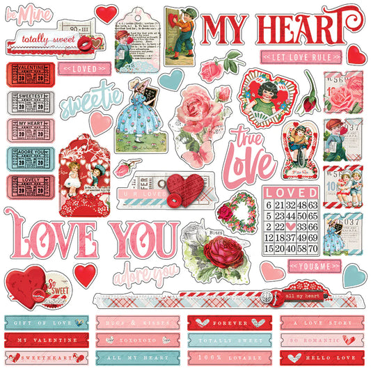 Simple Vintage My Valentine - Combo Stickers