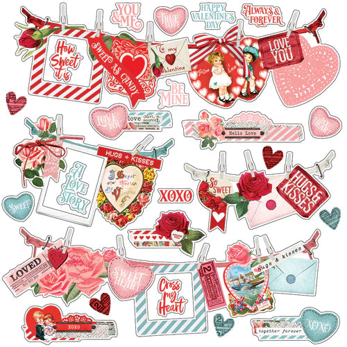 Simple Vintage My Valentine - Banner Stickers