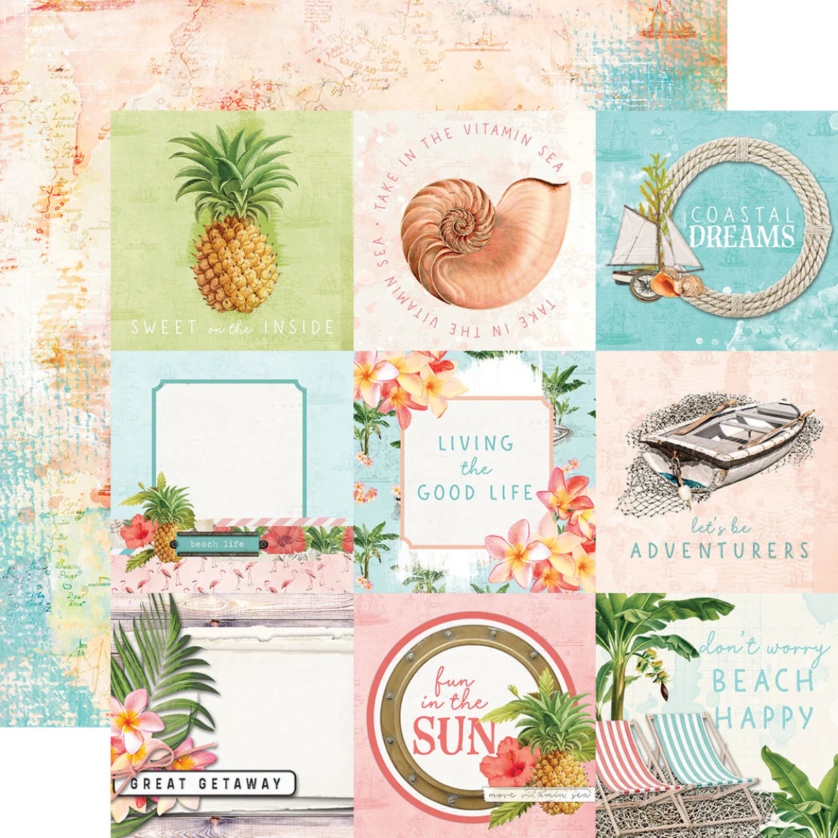 Simple Vintage Coastal - 4 x 4 Elements