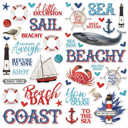 Simple Vintage Vintage Seas Foam Stickers