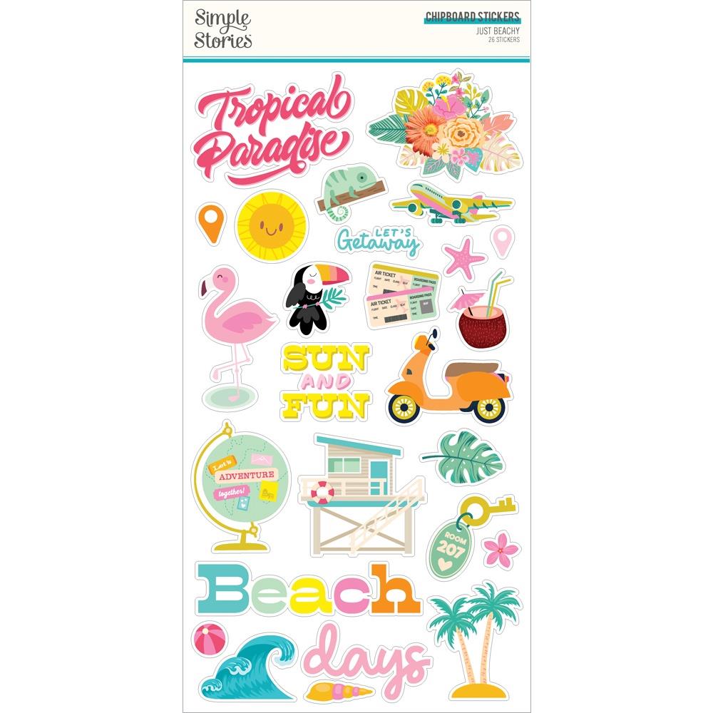 Just Beachy -  Chipboard Stickers